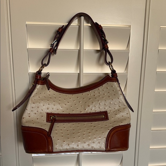 Dooney & Bourke Cream and Brown Shoulder Bag - Picture 3 of 10